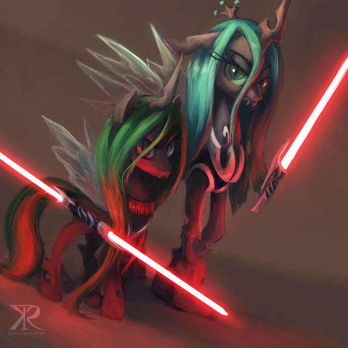     My Little Pony, Ponyart, Queen Chrysalis, Raikohillust