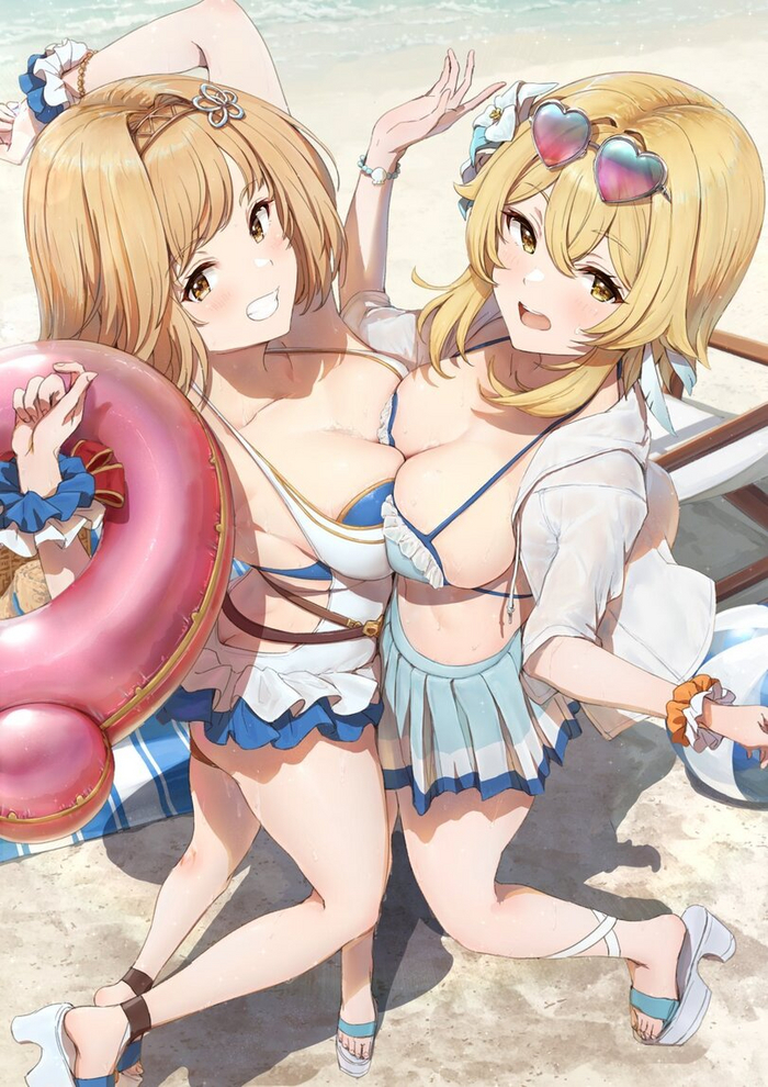  !  ! Genshin Impact, Anime Art, Lumine (Genshin Impact), , Lisa (Genshin Impact), , Djeeta, Granblue Fantasy