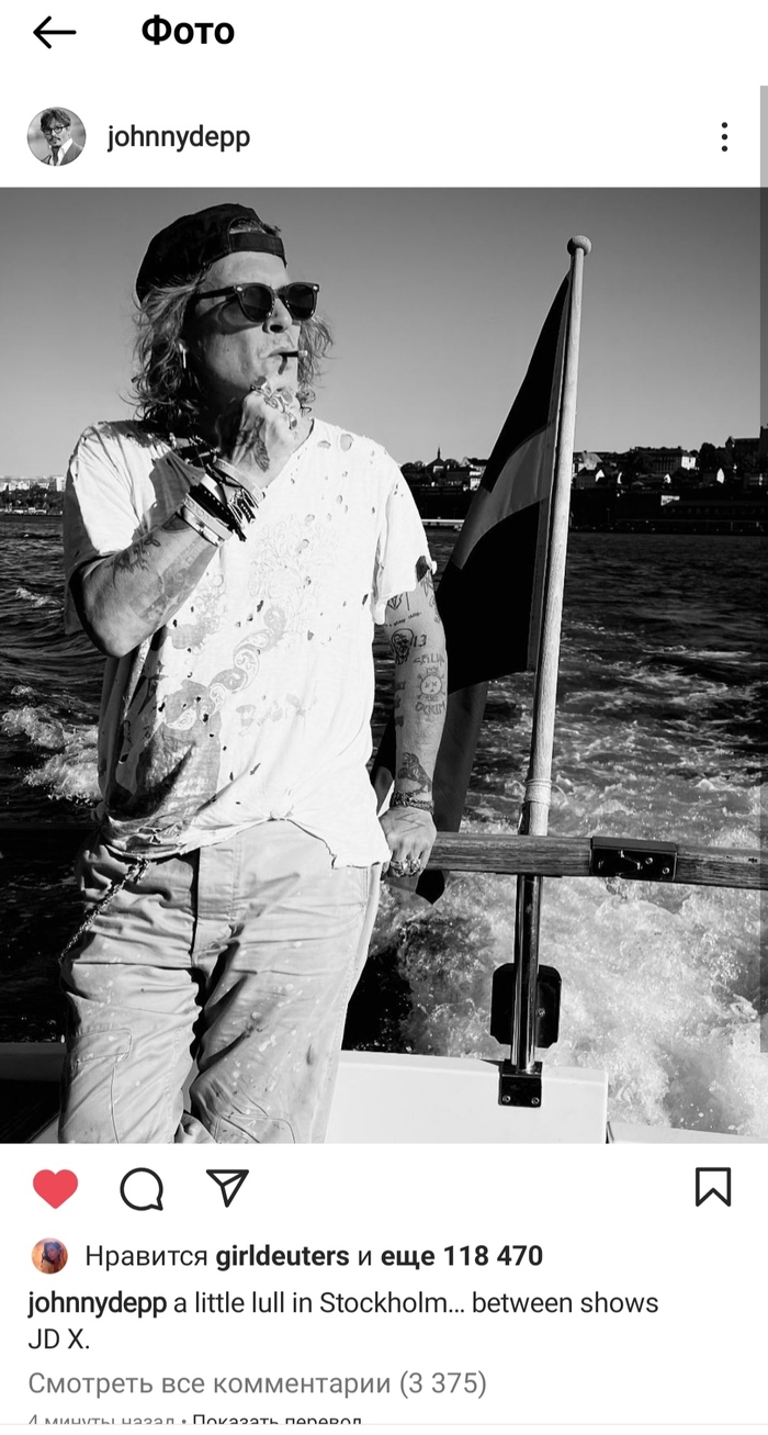 Новый пост от Деппа в инстаграме