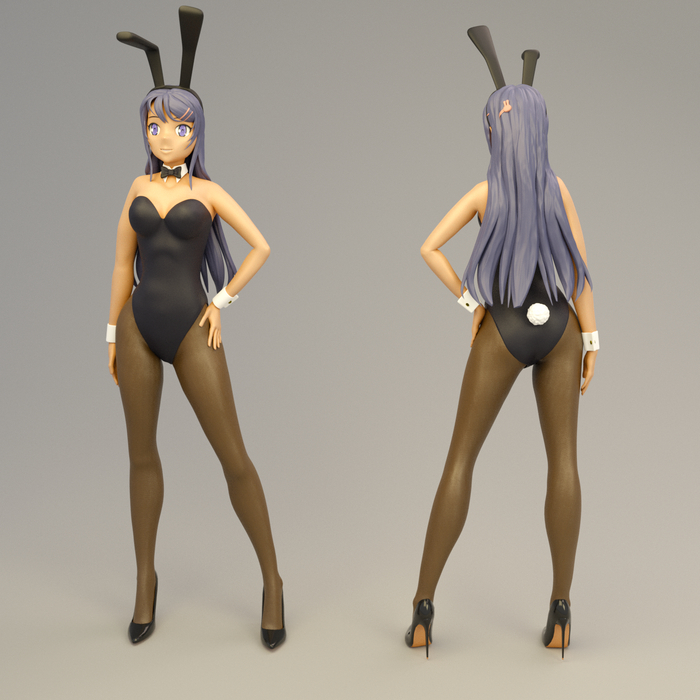 Mai sakurajima 3D, Gamedev, 3D ,  , Blender, , , , 