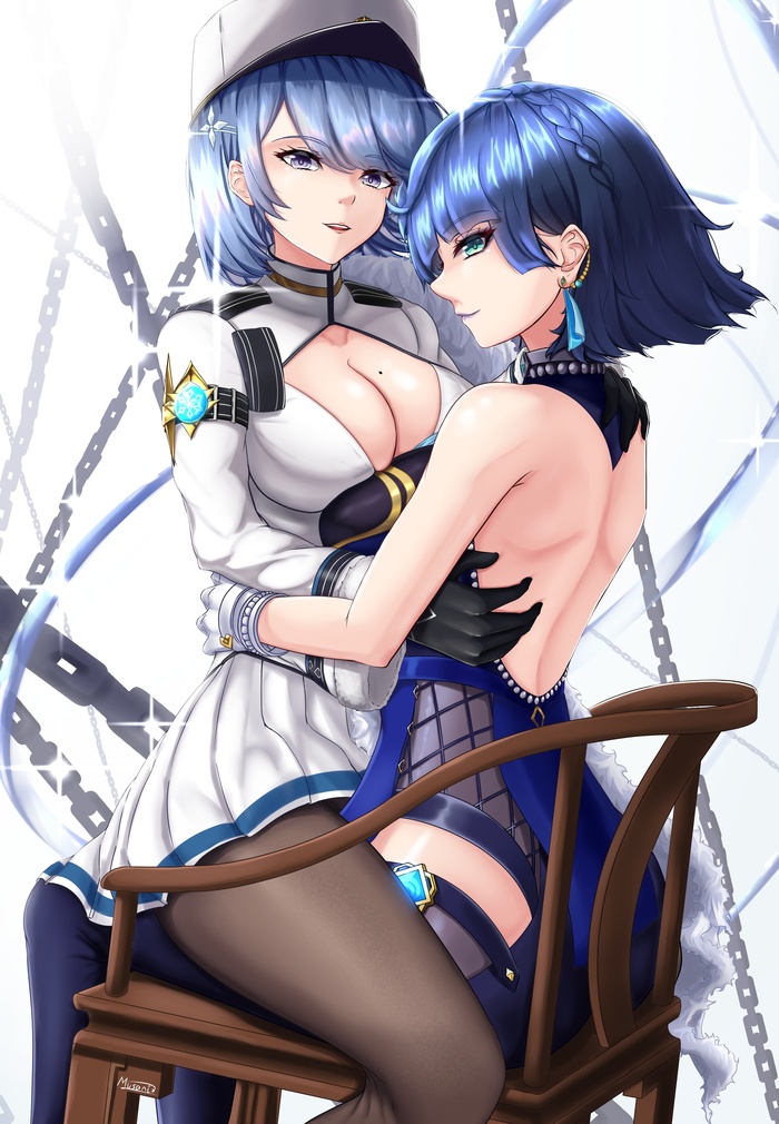Yelan & Chapayev Genshin Impact, , Anime Art, Yelan (Genshin Impact), Azur Lane, Chapayev