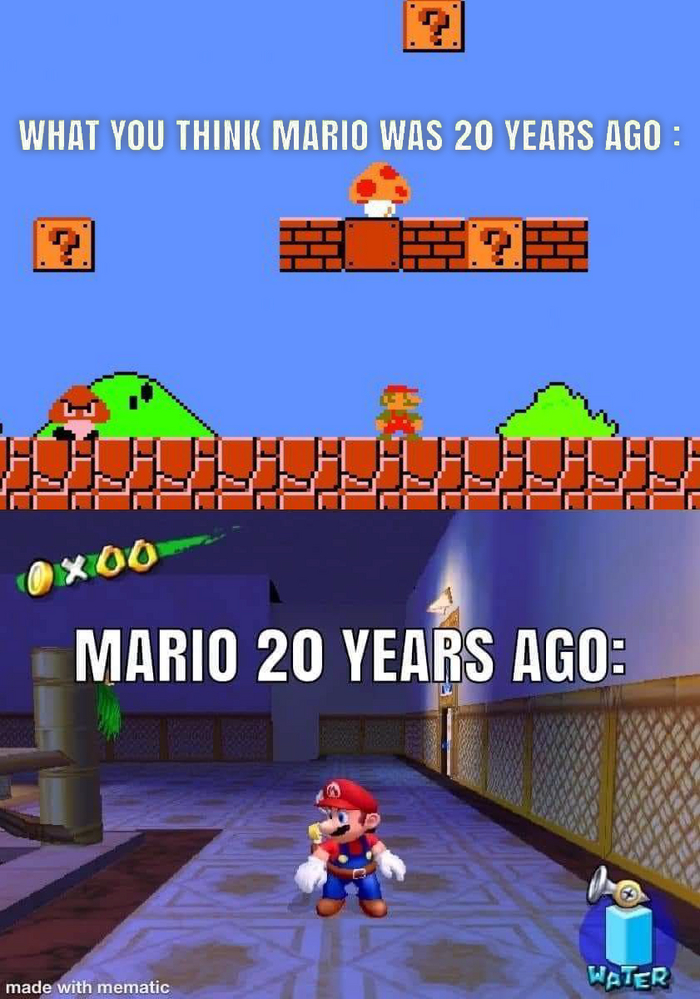 Каким Марио выглядел 20 лет назад