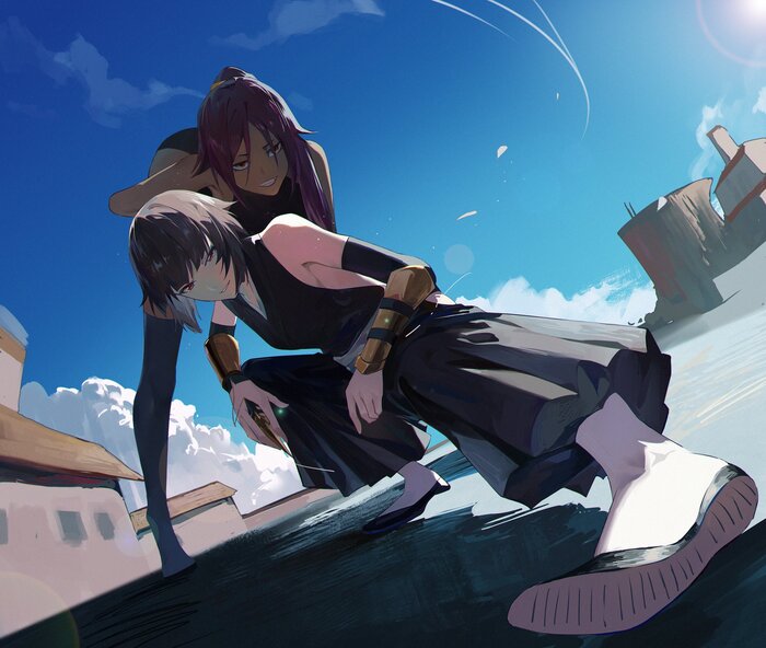 Yoruichi &Soifon , Anime Art, , , Bleach, Shihouin Yoruichi, Sui Feng