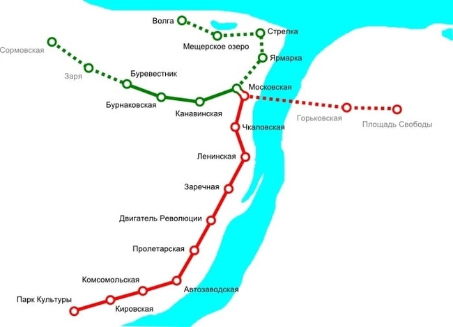 Карта станций метро нижнего новгорода