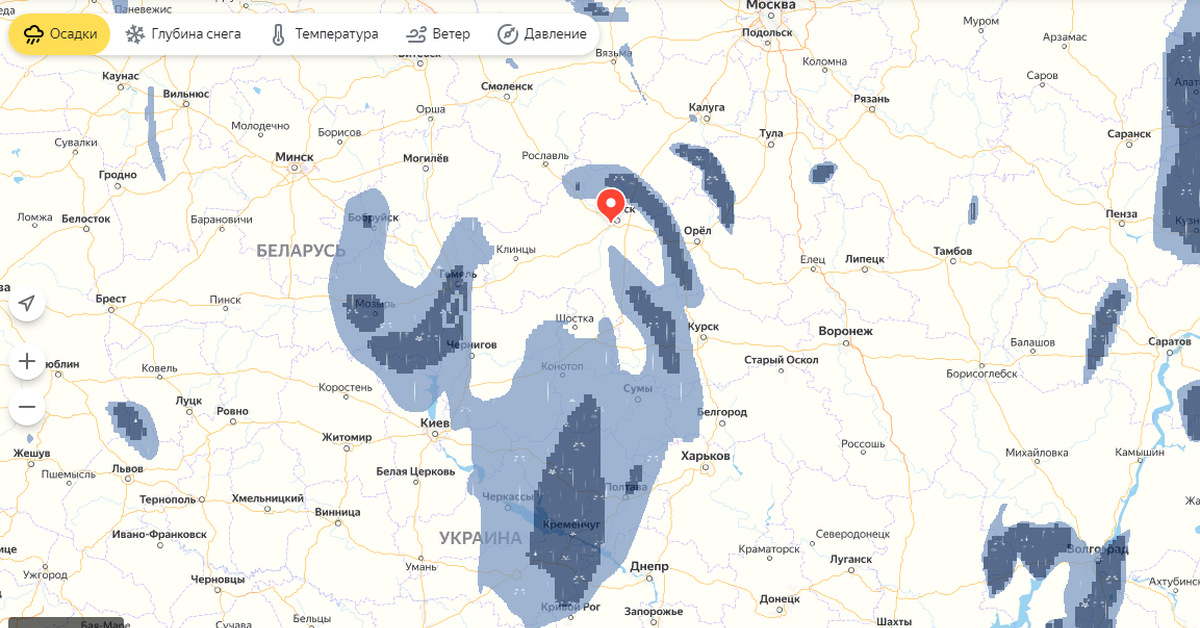 Карта осадков в подольске