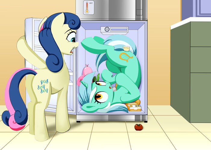       My Little Pony, Lyra Heartstrings, Bon Bon, Ponyart, , Darksly-z