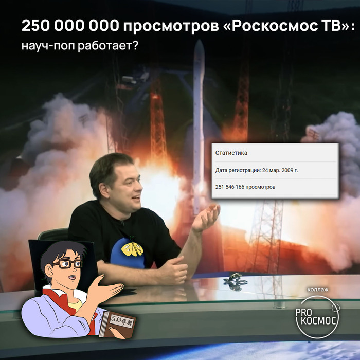 250 000 000 просмотров у «Роскосмос ТВ»: науч-поп работает?