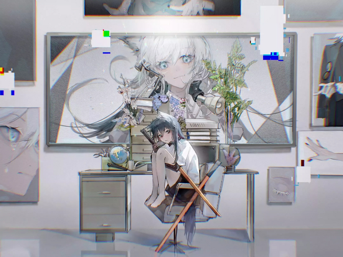 Arknights operators , Anime Art, Arknights, Texas (Arknights), Feater, Nearl, Mostima, Exusiai, Croissant, Sora (Arknights), Bison, Ifrit (Arknights), Kroos, Dusk (Arknights), Saga (Arknights), Specter the Unchained, 