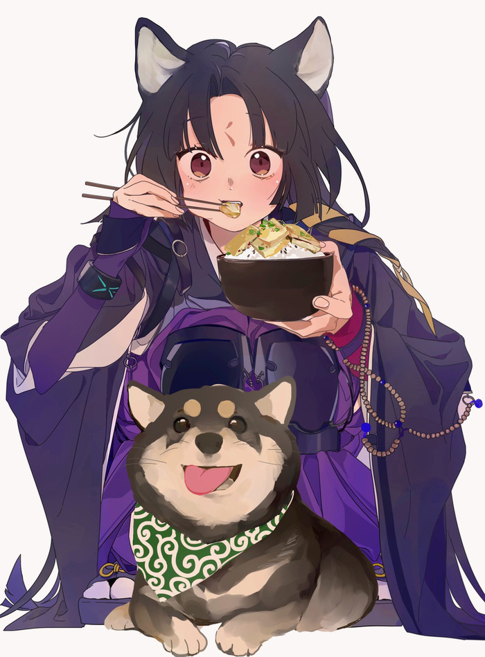 Arknights operators , Anime Art, Arknights, Vigna (Arknights), Saga (Arknights), Ling, Dusk (Arknights), Lee, Rosmontis, Suzuran, ,   , Animal Ears
