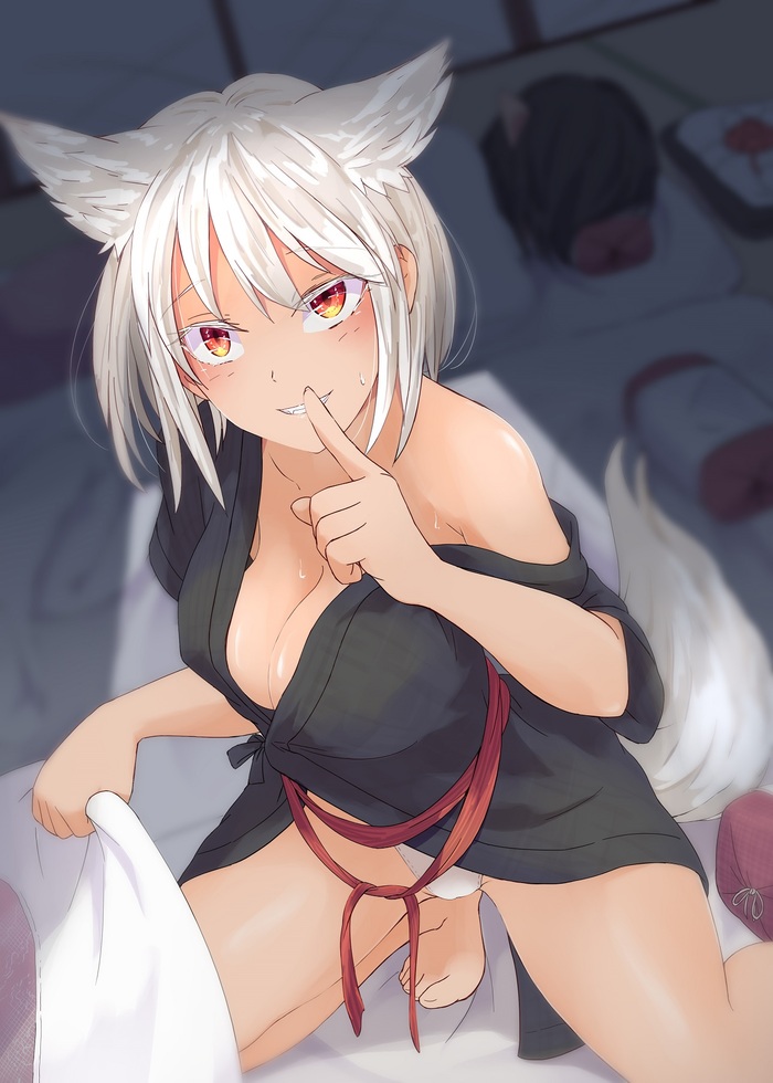  Touhou, Inubashiri Momiji, Shameimaru Aya, Anime Art, , Kagami toufu, Animal Ears, ,  , 