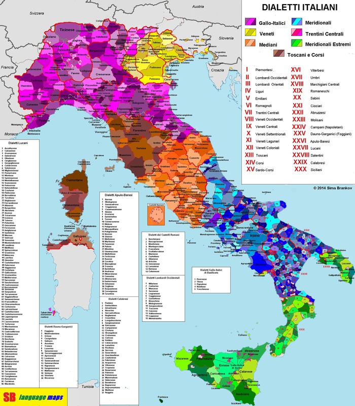 Количество диалектов Италии Италия, Язык, Диалекты
