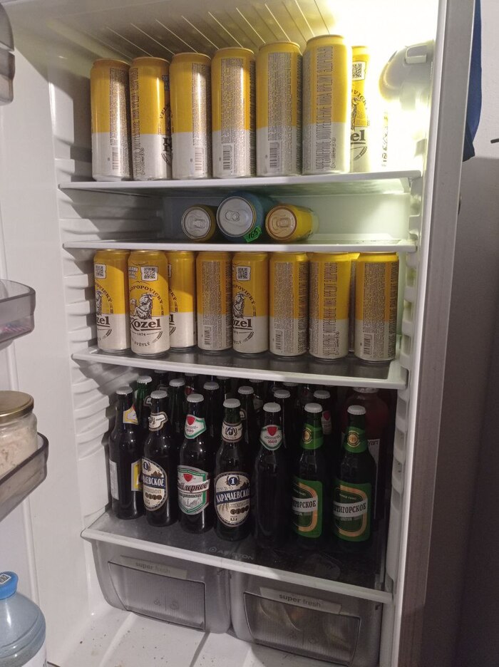 Ответ на пост «Холодильник холостяка» Пиво, Холодильник, Алкоголь, Ответ на пост, Холостяк