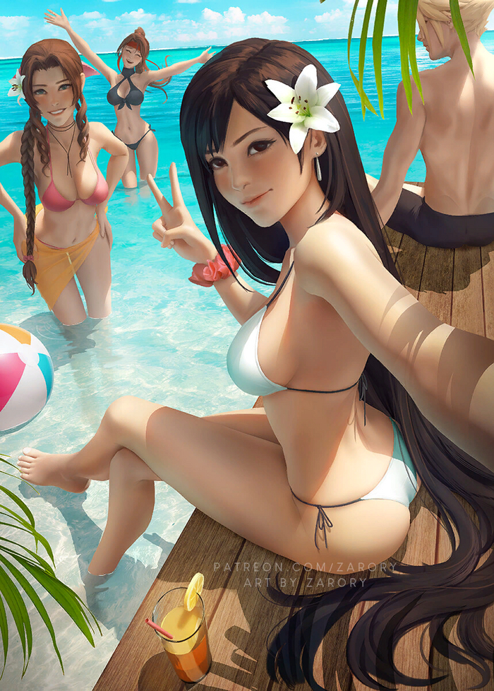   Final Fantasy VII, Aerith Gainsborough, Tifa Lockhart, Jessie Rasberry, Cloud Strife, , , , , Zarory