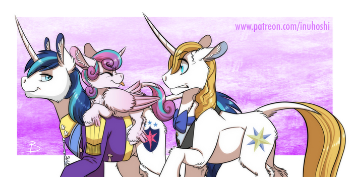    My Little Pony, Ponyart, Flurry Heart, Shining Armor, Prince Blueblood, Inuhoshi-to-darkpen