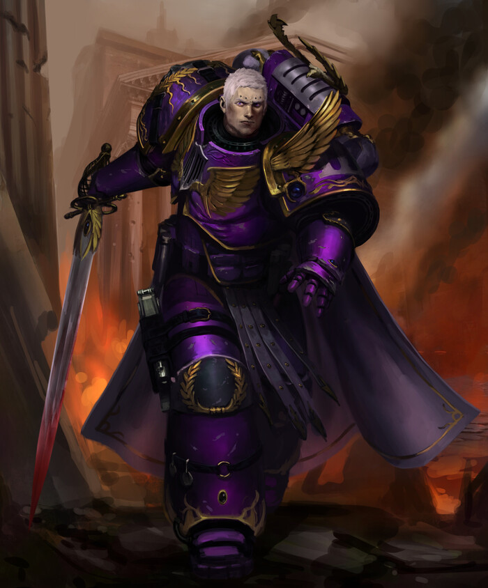 Lucius the Eternal by George Earl Abalayan Warhammer 40k, Warhammer 30k, Horus Heresy, Lucius The Eternal, Emperor`s Children, Wh Art, 