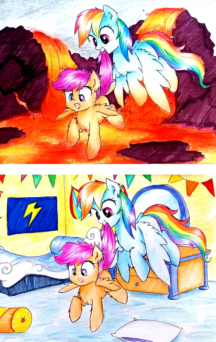  -  ! My Little Pony, Rainbow Dash, Scootaloo