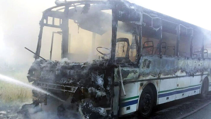В Башкирии на трассе М-5 загорелся автобус с 22 пассажирами Происшествие, Негатив, Башкортостан