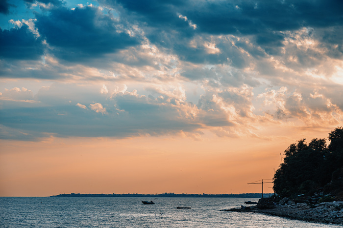 Шумный закат над Таганрогом Фотография, Canon, Таганрог, Таганрогский залив, Пейзаж, Закат, Море