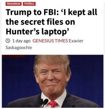 Ответ Трампа на обыски: Я храню все секретные документы на ноутбуке Хантера Байдена