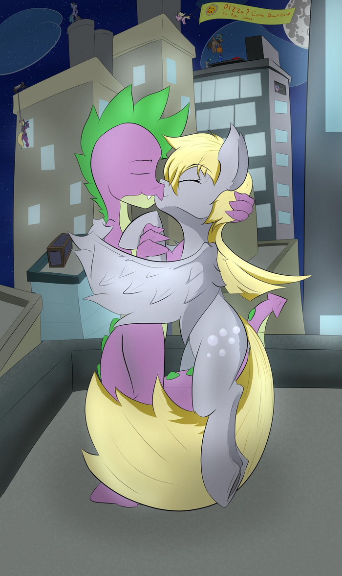 ,   My Little Pony, Original Character, Derpy Hooves, Spike, 