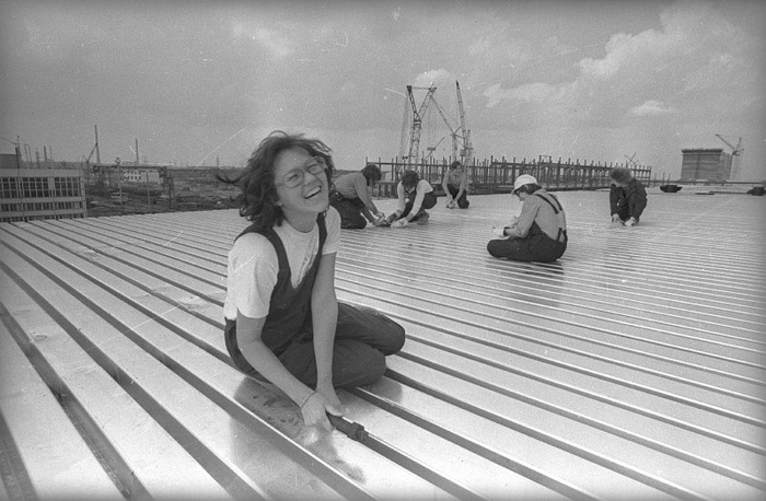 Студенческий стройотряд за работой, 1973