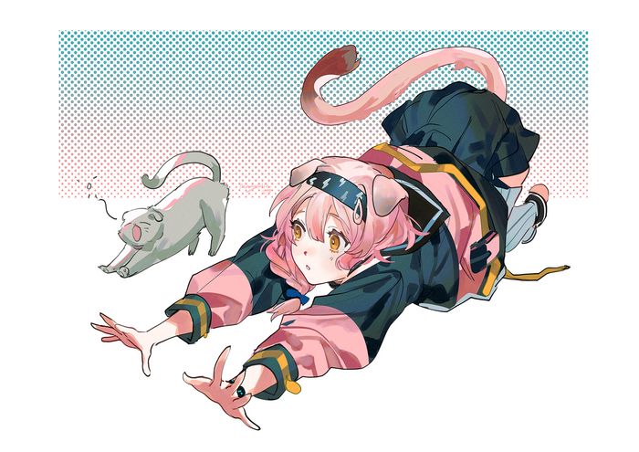 Arknights operators , Anime Art, Arknights, Goldenglow, Blaze, Kaltsit, Chen (Arknights), Blue Poison, Pozmka, ,  , , Animal Ears, 