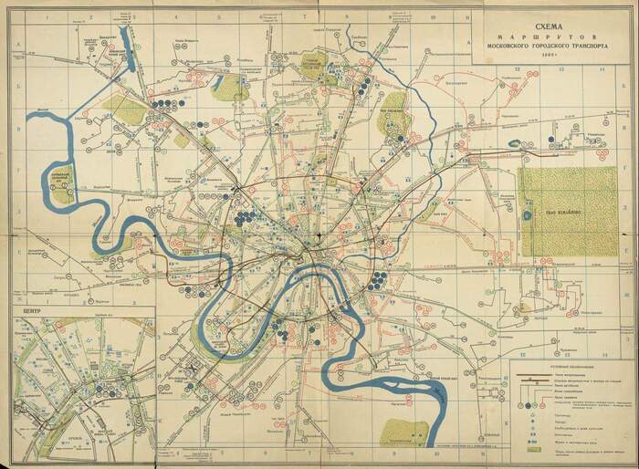 Карта москвы в 1960 году