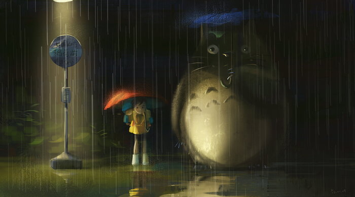 Totoro , ArtStation, ,   , , Anime Art