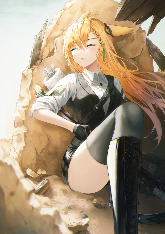  Anime Art, , Arknights, Animal Ears, Kroos the Keen Glint