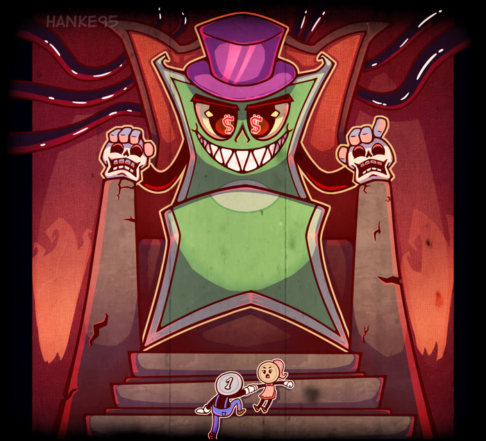 Насмотрелся Cuphead и в голову пришла идея для такой небольшой серии рисунков Рисунок, Цифровой рисунок, Digital, Длиннопост, Cuphead