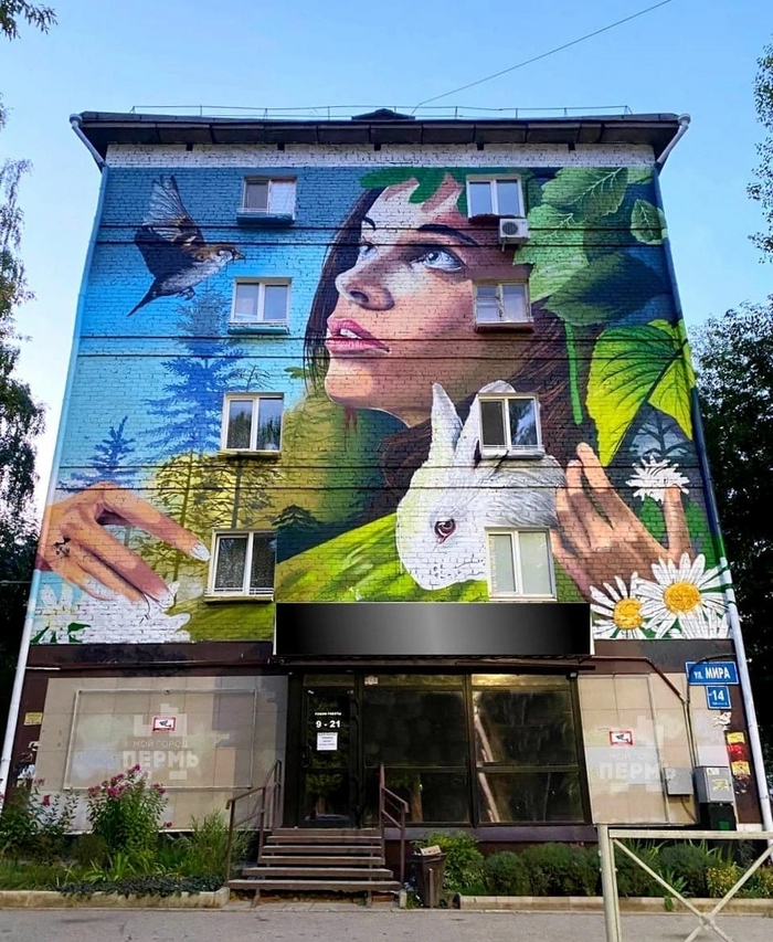 Граффити Граффити, Пермь, Улица, Дом, Красота, Радуем глаз, Мурал
