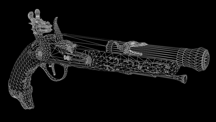 Пистолет дракон 3D, 3D моделирование, Компьютерная графика, Blender, Длиннопост