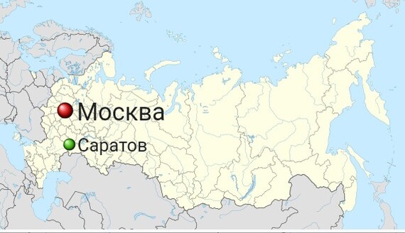 Саратов на карте россии