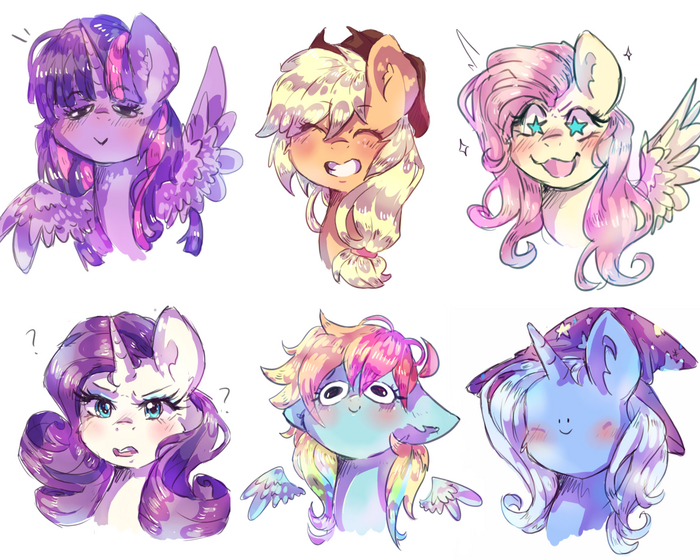  My Little Pony, Rainbow Dash, Twilight Sparkle, Fluttershy, Applejack, Rarity, Trixie