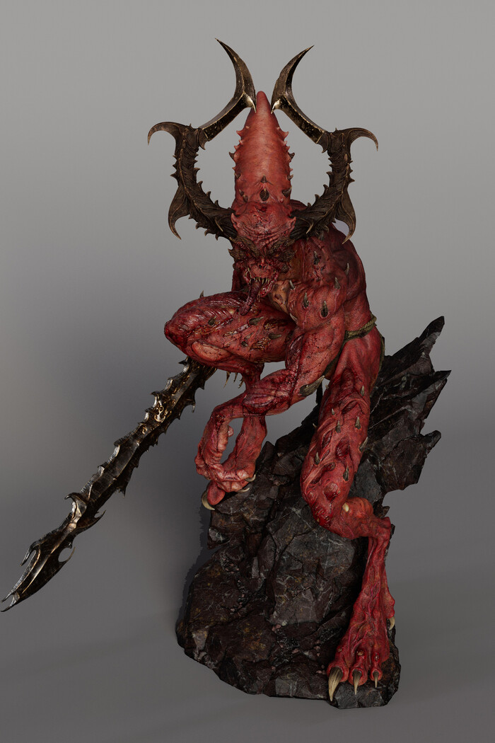 Bloodletter of Khorne , ArtStation, Wh Art, Warhammer 40k, Khorne Bloodletters, 3D