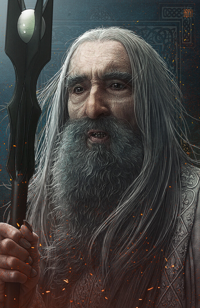 Saruman the White Арт, ArtStation, Фильмы, Властелин колец, Хоббит, Саруман, Эпическое фэнтези, Толкин, Kerem Beyit