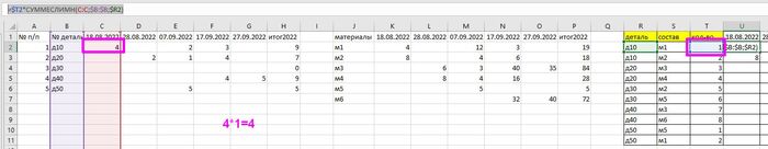 Ответ на пост «Помощь в формировании Таблицы на основе 2 таблиц» Microsoft Excel, Таблица, Ответ на пост