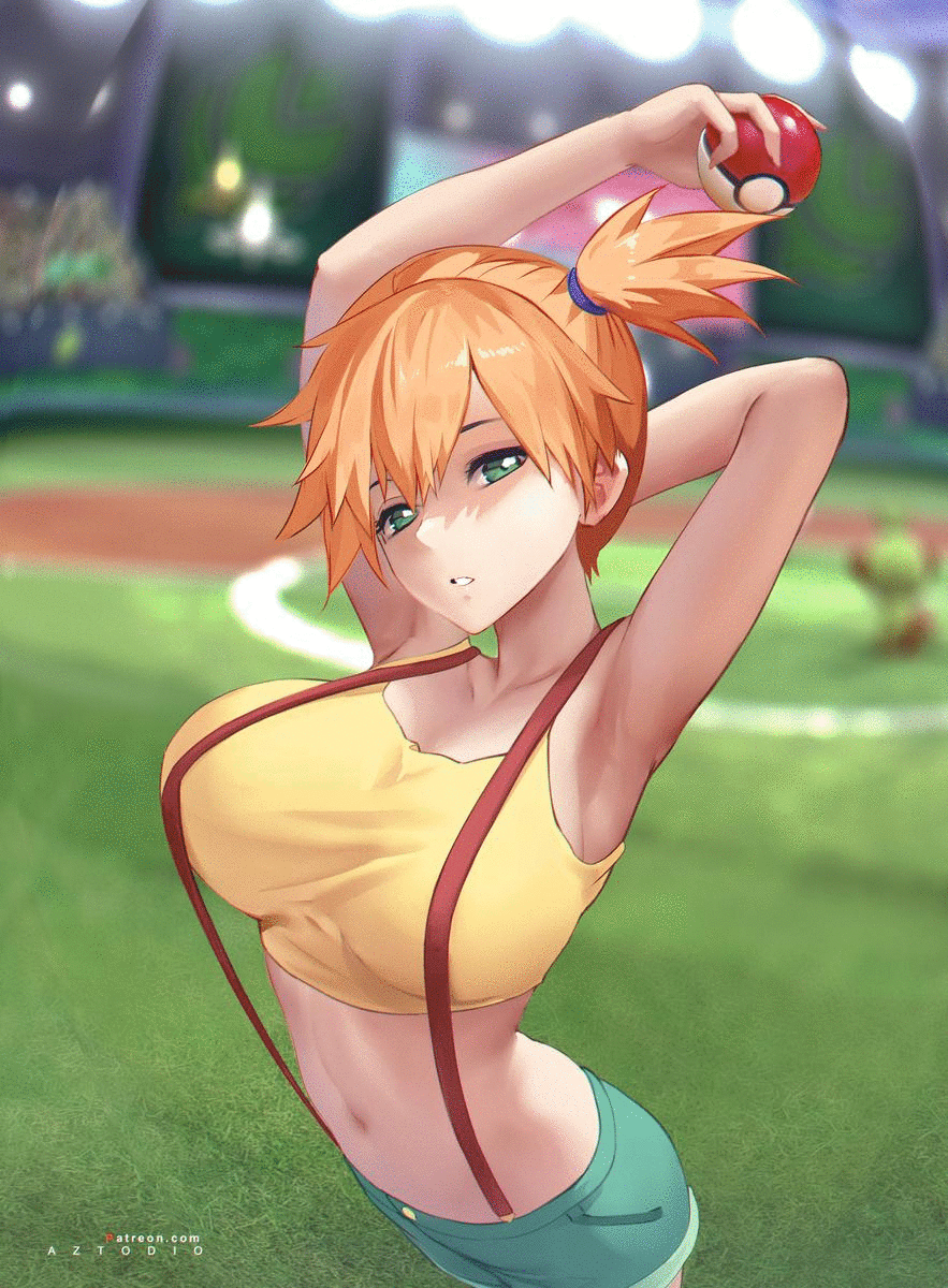 misty - NSFW, Anime, Anime art, Misty, Pokemon, GIF, Boobs, Hand-drawn erot...