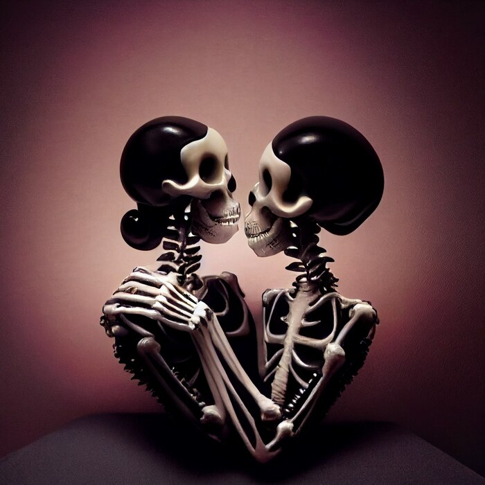 Casperiovich two anthropomorphic kissing skeleton holding each  Casperiovich two anthropomorphic kissing skeleton holding each # , Pikabu Publish Bot, , ,  ,  