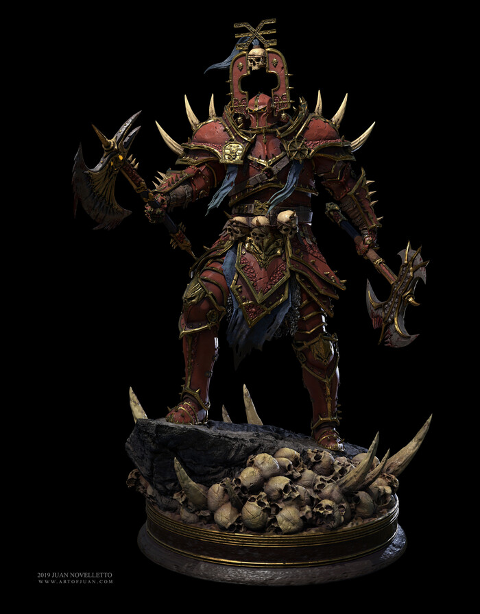 Champion of Khorne , ArtStation, Wh Art, Warhammer Fantasy Battles, , , , , 3D, ,  , 