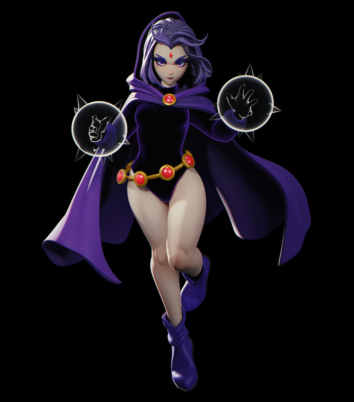 Raven , ArtStation, DC Comics, , , , Teen Titans, 3D, ,  , 