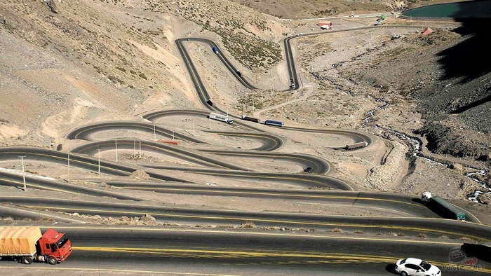 Дорога Лос Коралес между Аргентиной и Чили