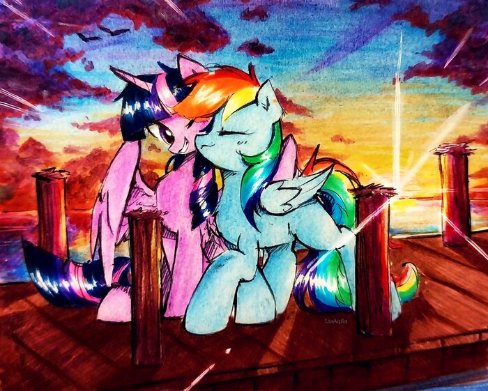    My Little Pony, Twilight Sparkle, Rainbow Dash, Liaaqila