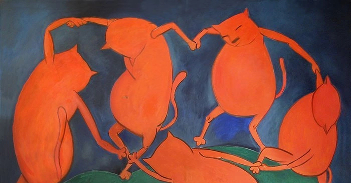 Пародии на картины. Анри Матисс танец. Матисс танец картина. Анри Матисс танец кот.