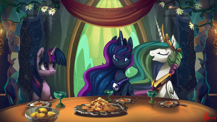   My Little Pony, Ponyart, , Princess Luna, Princess Celestia, Twilight Sparkle, Alumx