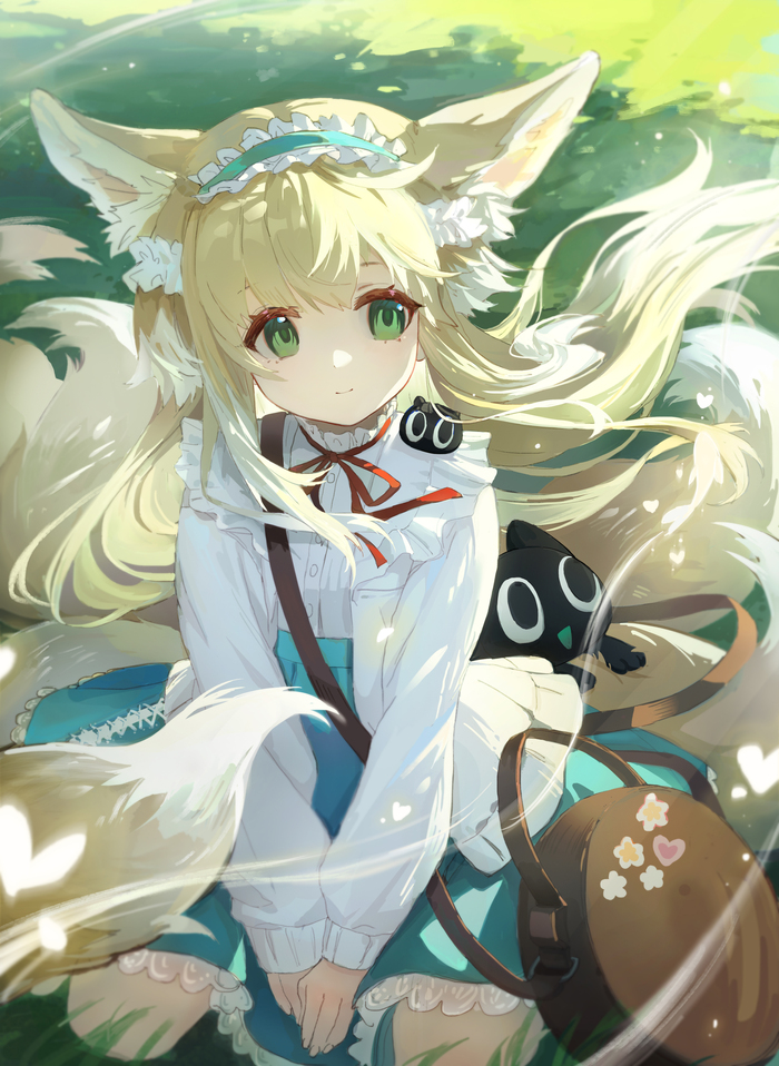  Anime Art, , Suzuran, Arknights, Loli, , Animal Ears