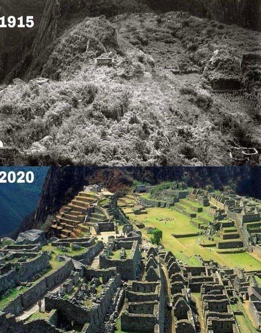 Мачу-Пикчу, Перу 1915/2020 Было-стало, Интересное, Перу, Мачу-пикчу, Археологические раскопки, Археология