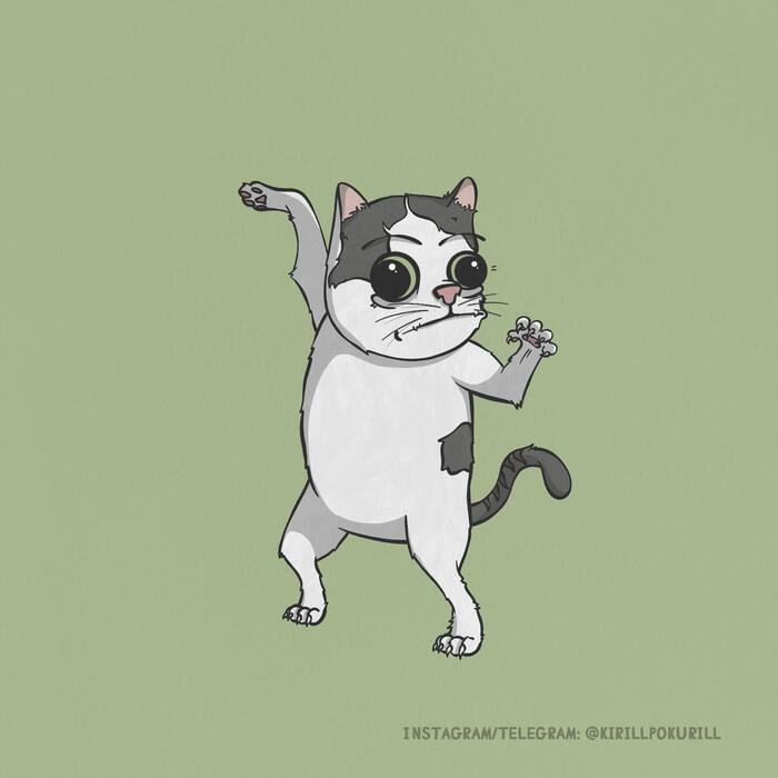 Четыре котика (не манулы, но все же) Procreate, Иллюстрации, Комиксы, Котята, Кот, Набросок, Начинающий художник, Скетч, Digital, Длиннопост