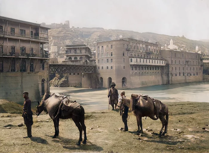 Тифлис конца XIX – начала XX веков Старое фото, Колоризация, Фотография, Храм, История, Российская империя, Грузия, Тбилиси, Длиннопост