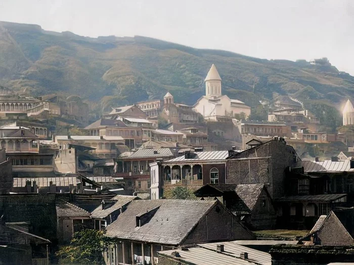 Тифлис конца XIX – начала XX веков Старое фото, Колоризация, Фотография, Храм, История, Российская империя, Грузия, Тбилиси, Длиннопост